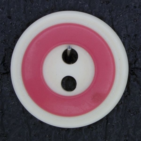 Ref000514 Botón Redondo en colores rosa y  blanco