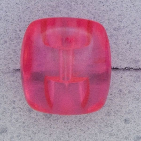 Ref000594 Botón Rectangular en colores rosa y  transparente y  fucsia
