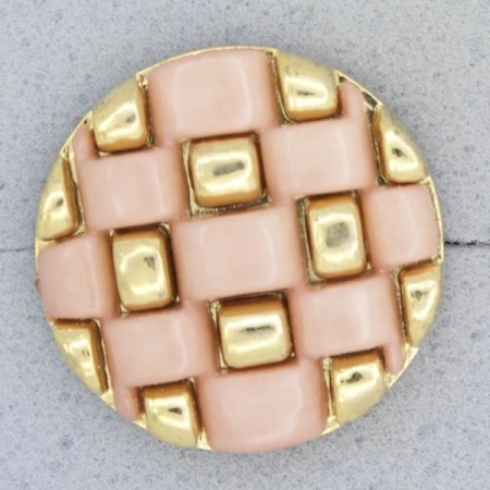 Ref000646 Botón Redondo en colores rosa y  dorado
