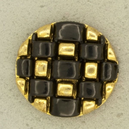 Ref000652 Botón Redondo en colores negro y  dorado