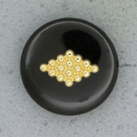 Ref000712 Botón Redondo en colores negro y  dorado
