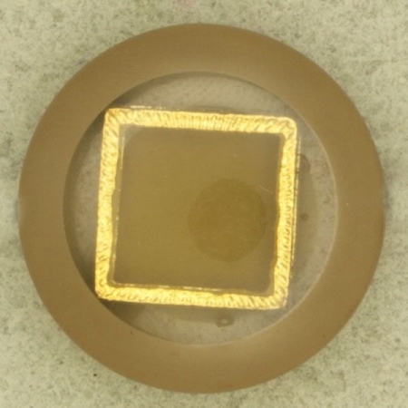 Ref000739 Botón Redondo en colores verde y  marron y  dorado