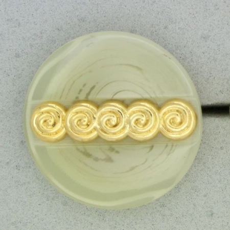 Ref000744 Botón Redondo en colores verde y  gris y  dorado