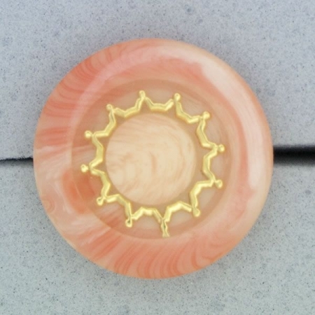 Ref000767 Botón Redondo en colores rosa y  dorado