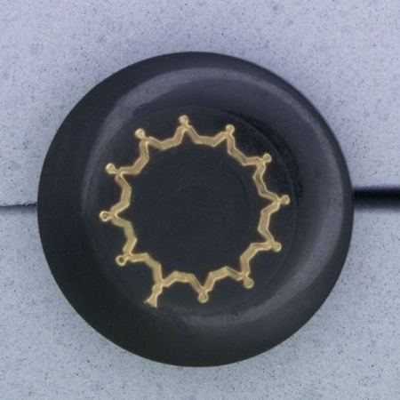 Ref000769 Botón Redondo en colores negro y  dorado