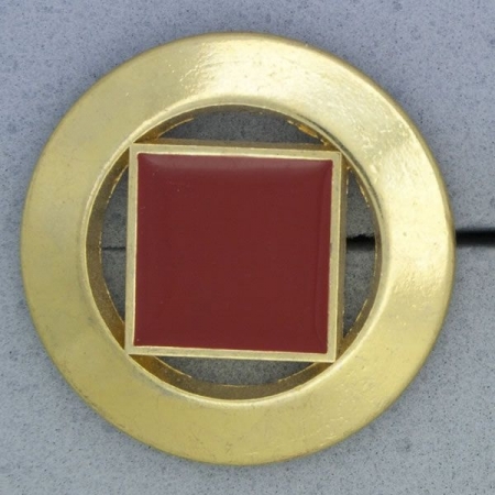 Ref000771 Botón Redondo en colores rojo y  dorado