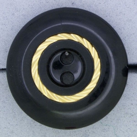 Ref000794 Botón Redondo en colores negro y  dorado