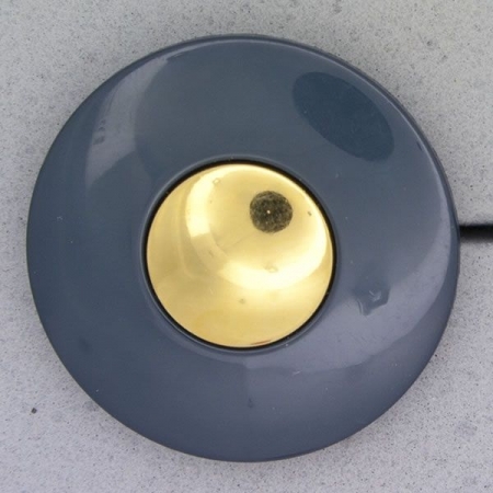 Ref000809 Botón Redondo en colores verde y  azul y  dorado