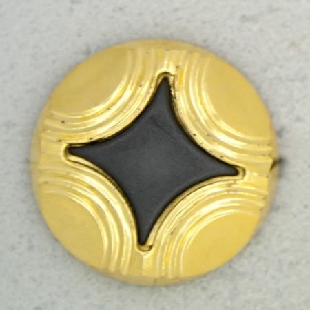 Ref000834 Botón Redondo en colores negro y  dorado