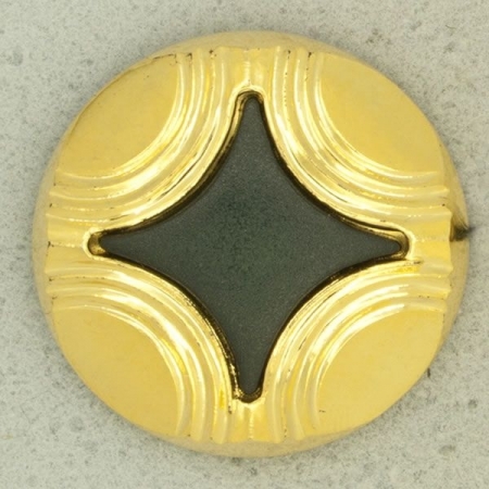 Ref000836 Botón Redondo en colores verde y  dorado