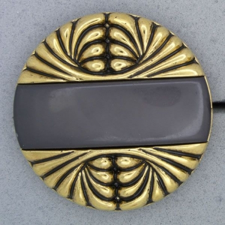 Ref000846 Botón Redondo en colores gris y  dorado