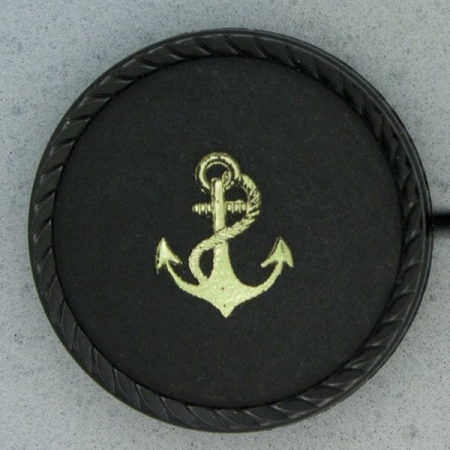 Ref000858 Botón Redondo en colores negro y  dorado