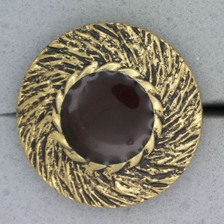 Ref000867 Botón Redondo en colores rojo y  dorado