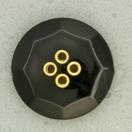 Ref000886 Botón Redondo en colores negro y  doraro