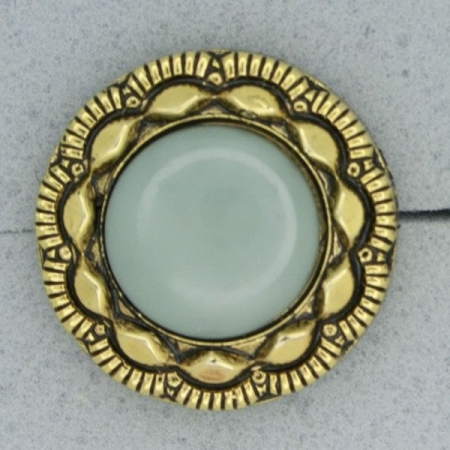 Ref000890 Botón Redondo en colores verde y  gris y  dorado