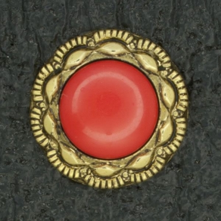 Ref000895 Botón Redondo en colores rojo y  dorado