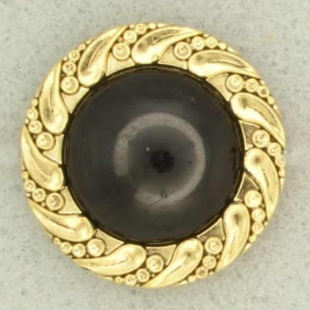 Ref000905 Botón Redondo en colores negro y  dorado