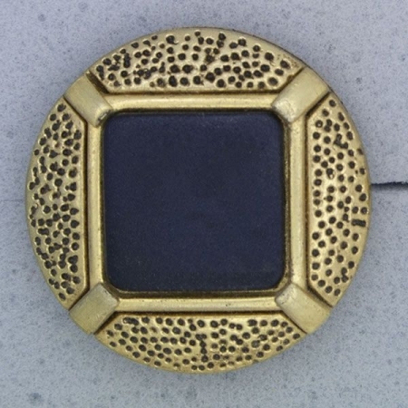 Ref000919 Botón Redondo en colores negro y  dorado