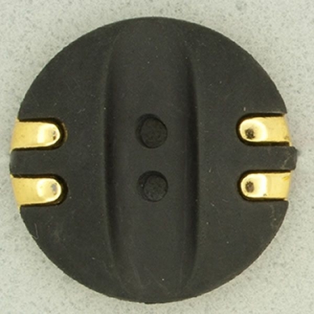 Ref000925 Botón Redondo en colores negro y  dorado