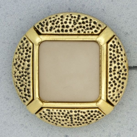 Ref000946 Botón Redondo en colores beige y  marron y  dorado