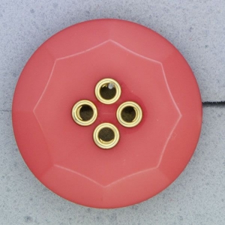 Ref000959 Botón Redondo en colores rojo y  dorado