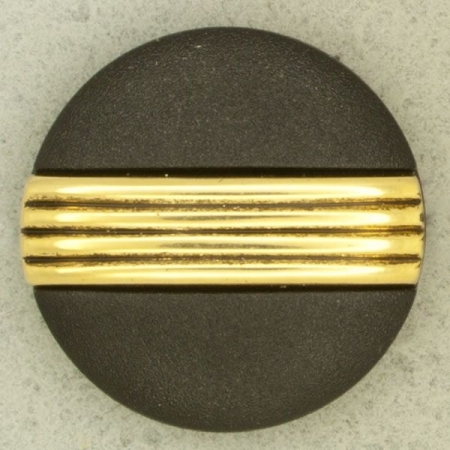 Ref000992 Botón Redondo en colores negro y  dorado