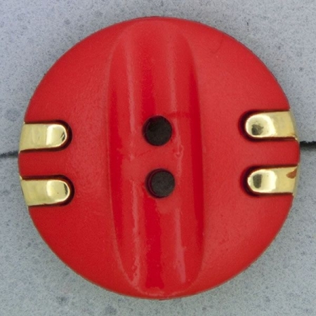 Ref001037 Botón Redondo en colores rojo y  dorado