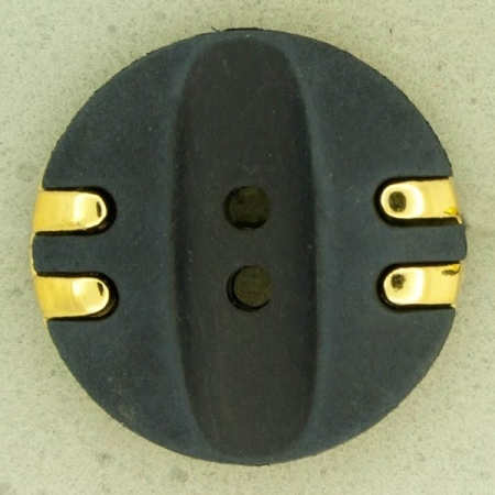 Ref001039 Botón Redondo en colores azul marino y  dorado