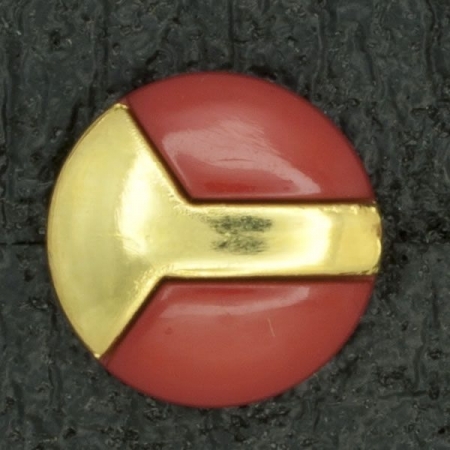 Ref001046 Botón Redondo en colores rojo y  dorado