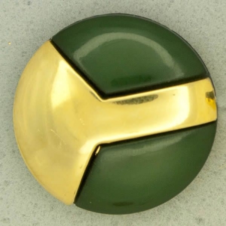 Ref001047 Botón Redondo en colores verde y  dorado