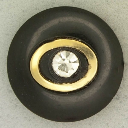 Ref001049 Botón Redondo en colores negro y  dorado