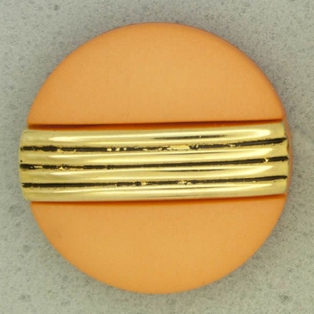 Ref001059 Botón Redondo en colores naranja y  dorado
