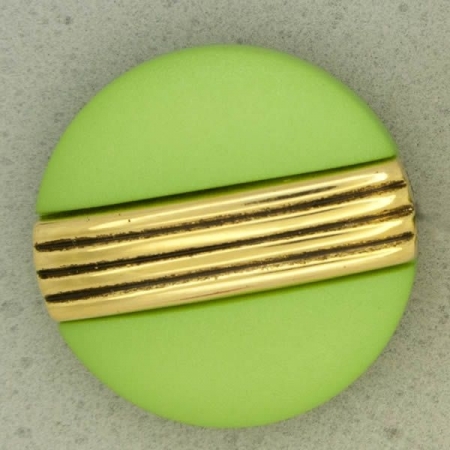 Ref001060 Botón Redondo en colores verde y  dorado