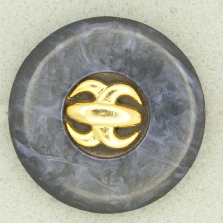 Ref001097 Botón Redondo en colores azul marino y  dorado