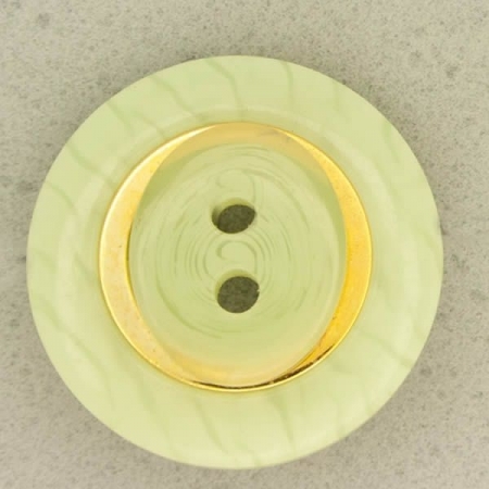 Ref001109 Botón Redondo en colores verde y  dorado