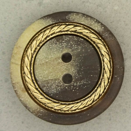 Ref001126 Botón Redondo en colores verde y  marron y  dorado