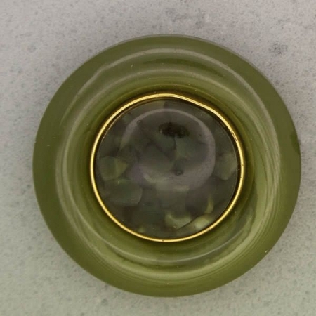 Ref001141 Botón Redondo en colores verde y  dorado