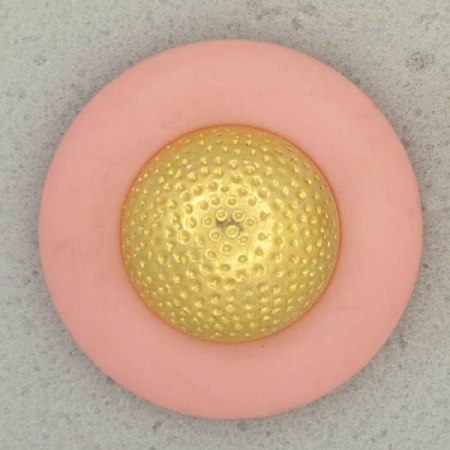 Ref001154 Botón Redondo en colores rosa y  dorado