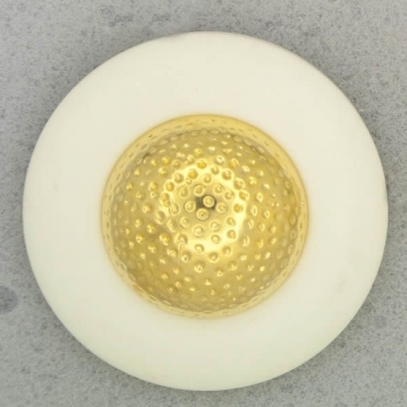 Ref001155 Botón Redondo en colores blanco y  dorado