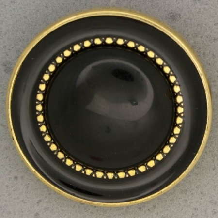 Ref001157 Botón Redondo en colores negro y  dorado