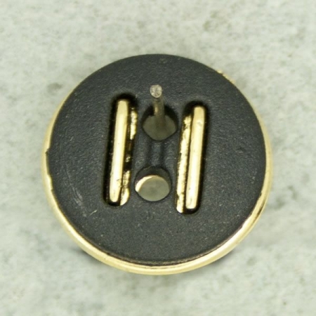 Ref001163 Botón Redondo en colores negro y  dorado