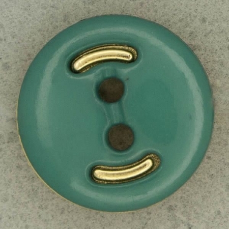 Ref001169 Botón Redondo en colores verde y  dorado