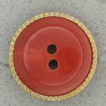 Ref001181 Botón Redondo en colores rojo y  dorado