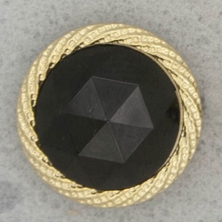 Ref001197 Botón Redondo en colores negro y  dorado