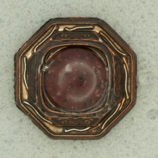 Ref001218 Botón Octógono en colores bronce y marron y burdeos