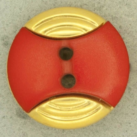 Ref001239 Botón Redondo en colores rojo y dorado