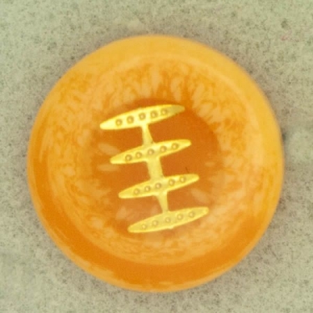 Ref001243 Botón Redondo en colores naranja y dorado