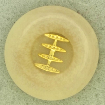 Ref001244 Botón Redondo en colores beige y dorado