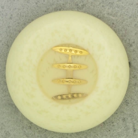 Ref001245 Botón Redondo en colores beige y marfil y dorado