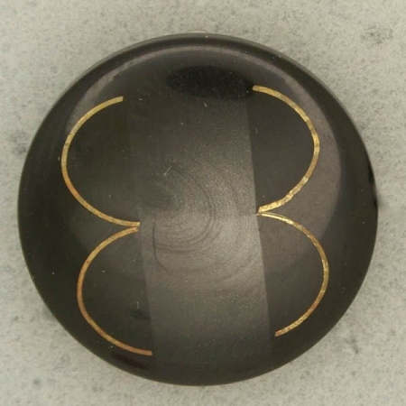 Ref001252 Botón Redondo en colores negro y dorado